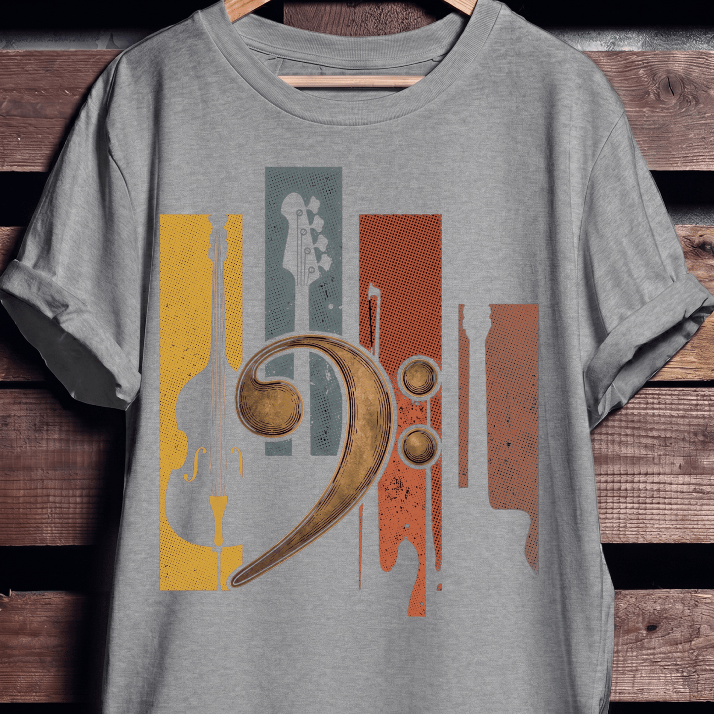 Bass Clef Instruments Retro Tee - The Music Frontiers