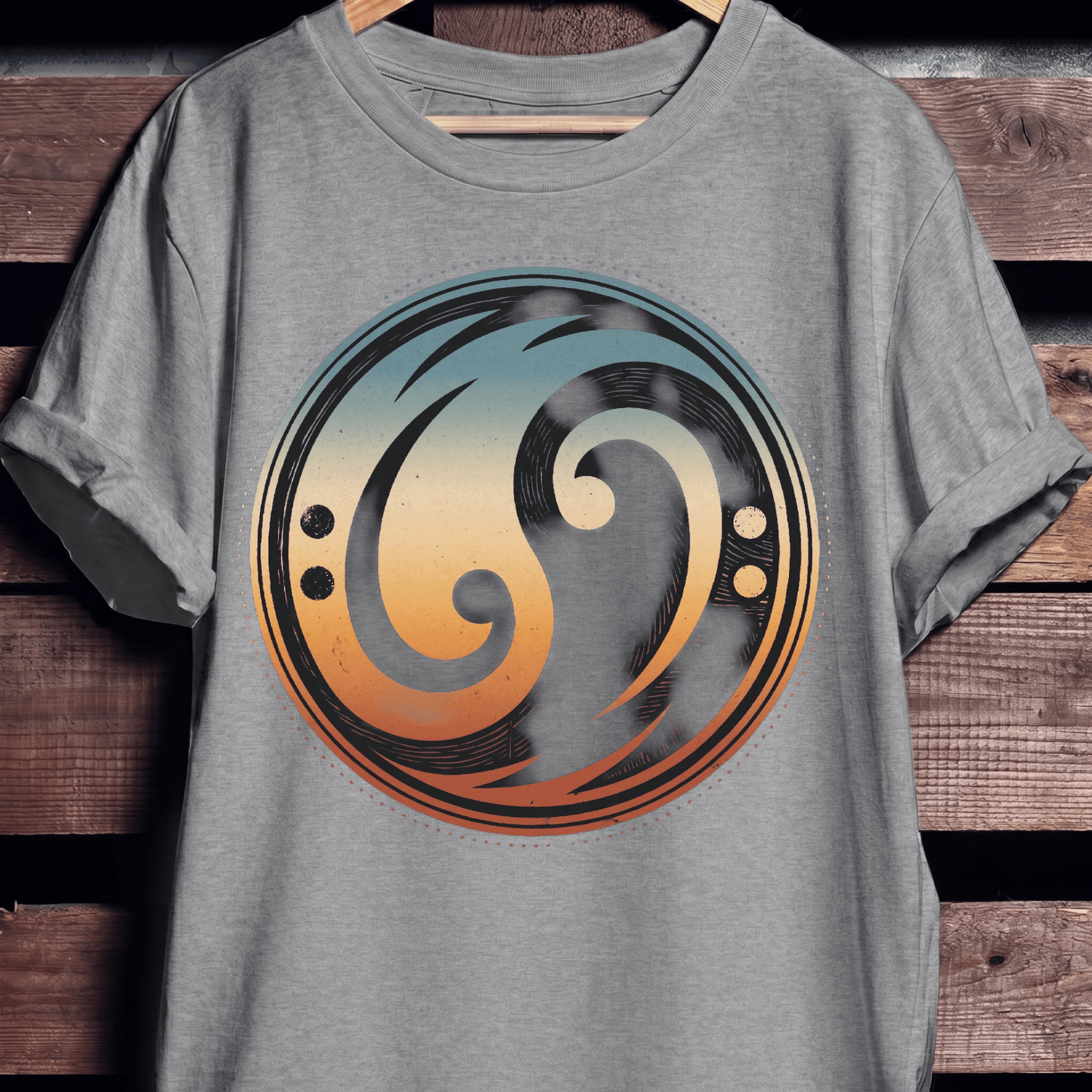 Bass Clef Yin Yang Retro Tee - The Music Frontiers