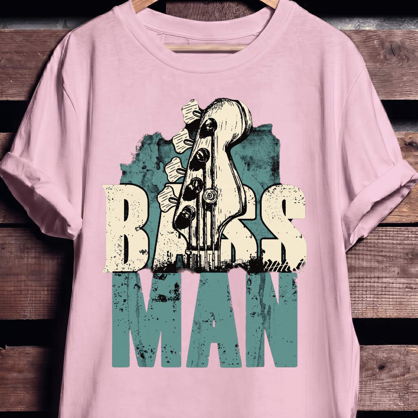 Bass Man Headstock Grunge Tee - The Music Frontiers