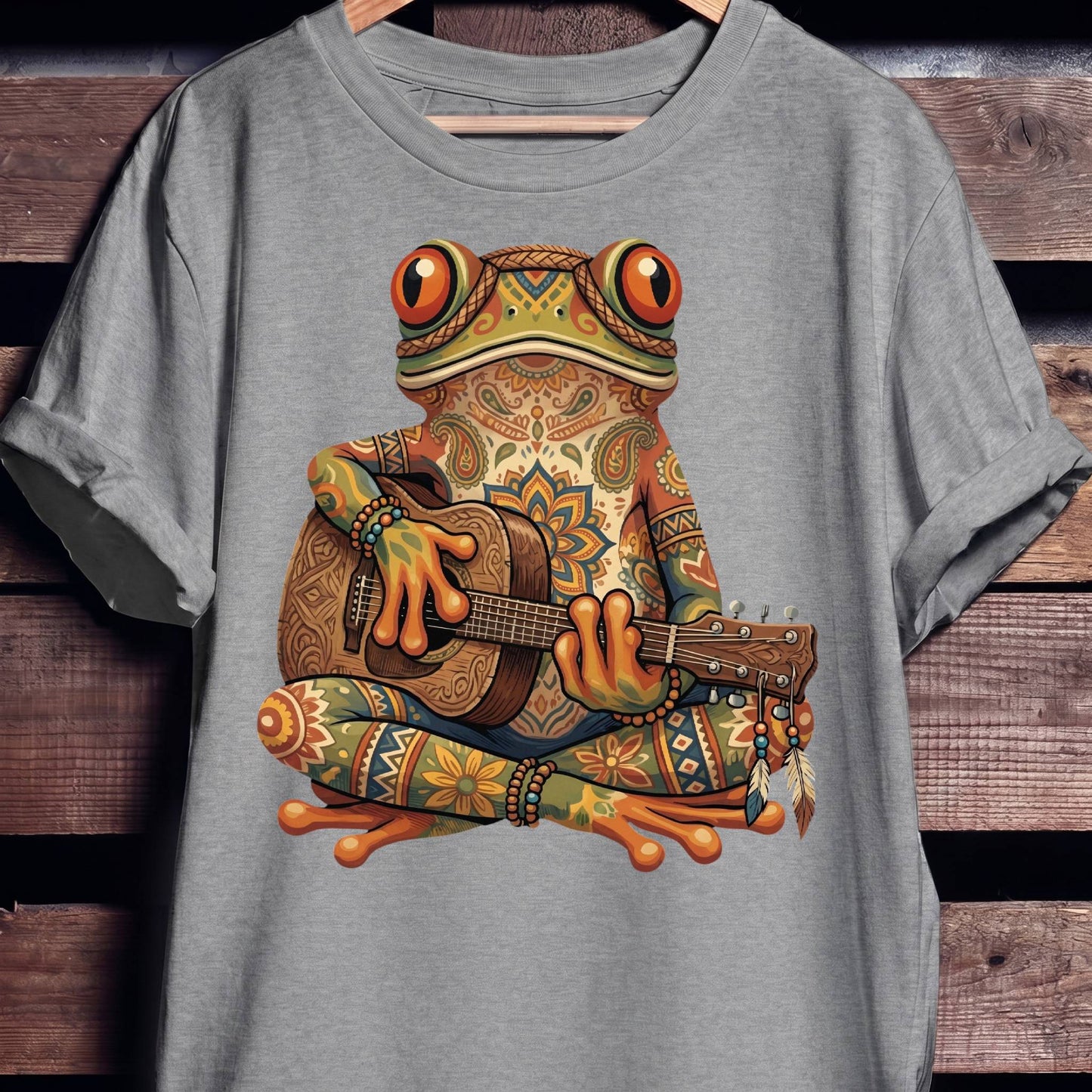 Boho Mandala Frog Guitarist Tee