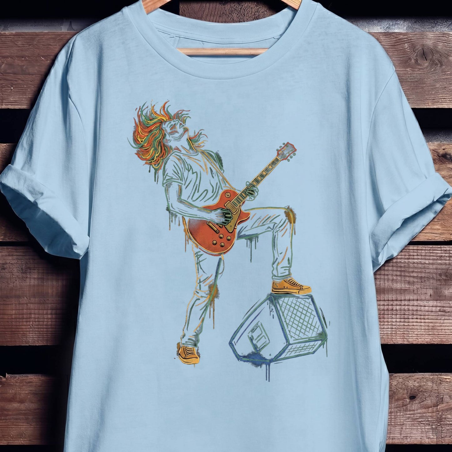 Classic Rock Electric Guitarist Tee - The Music Frontiers