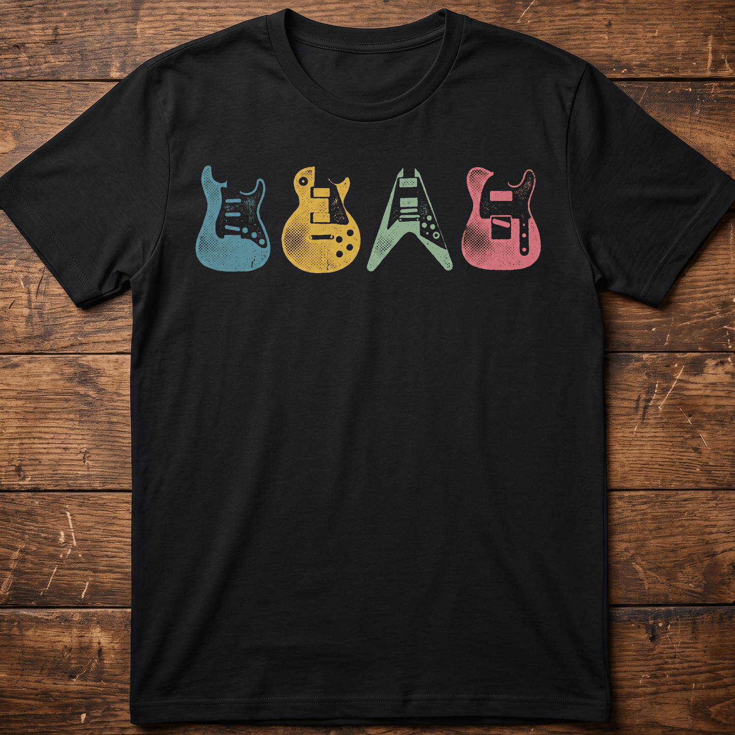 Colorful Pop Art Electric Guitar Bodies T-Shirt - The Music Frontiers