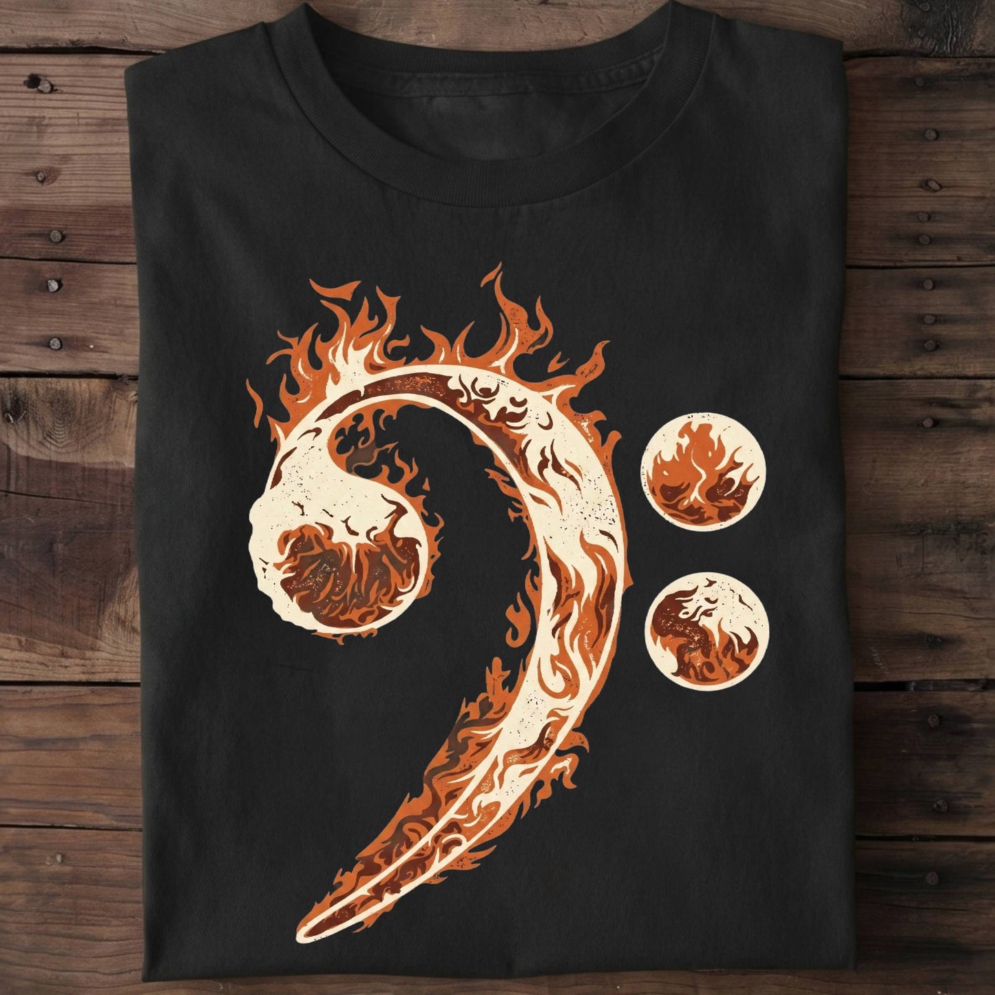 Flaming Bass Clef Graphic Tee - The Music Frontiers