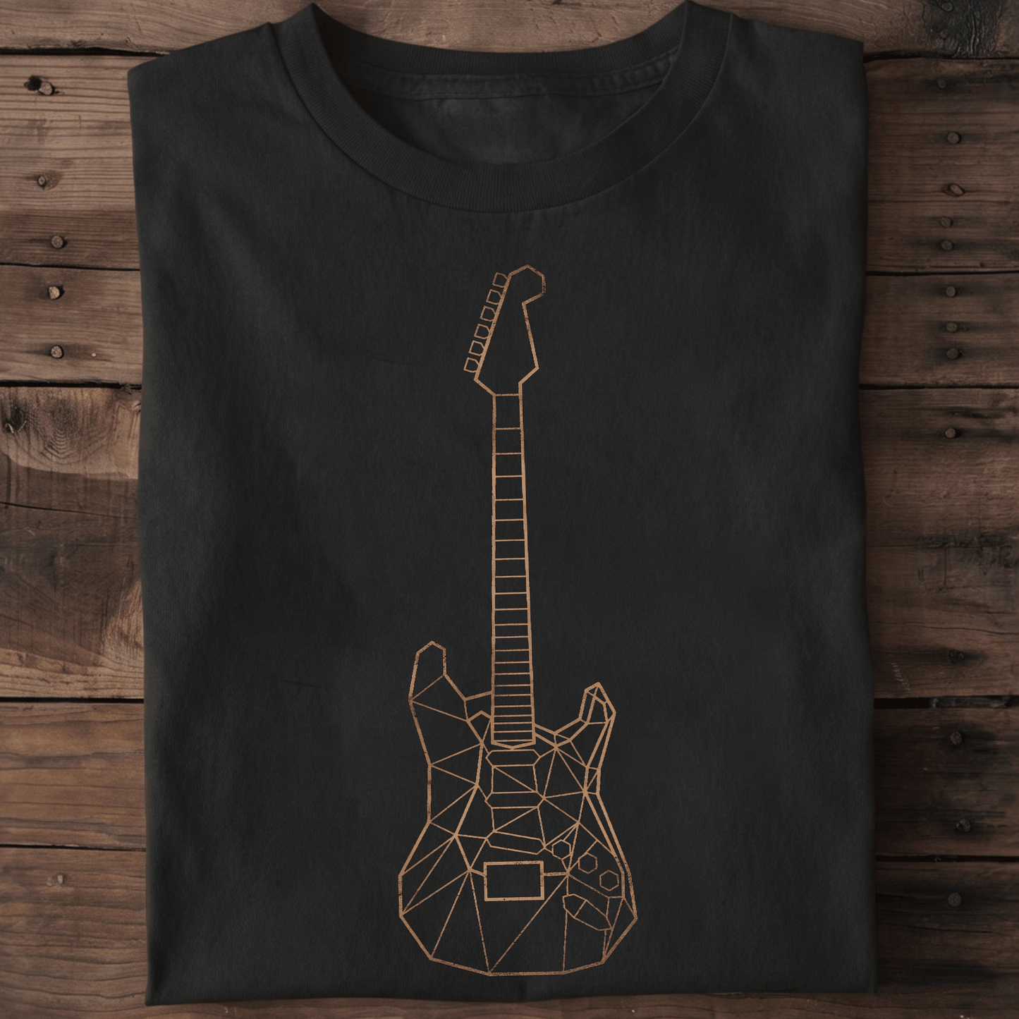 Geometric Low Poly Electric Guitar Outline T-Shirt - The Music Frontiers