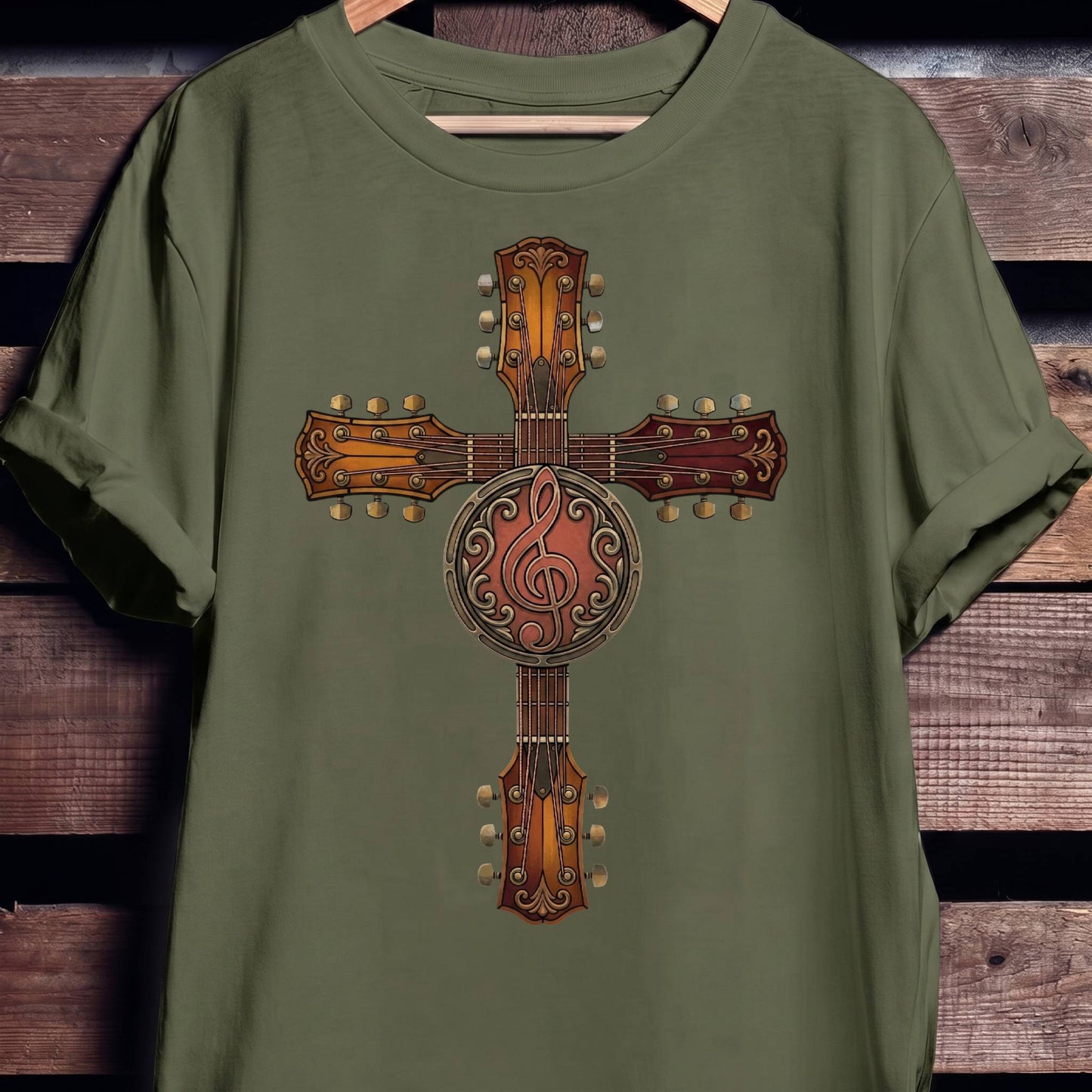 Guitar Cross Treble Clef Tee