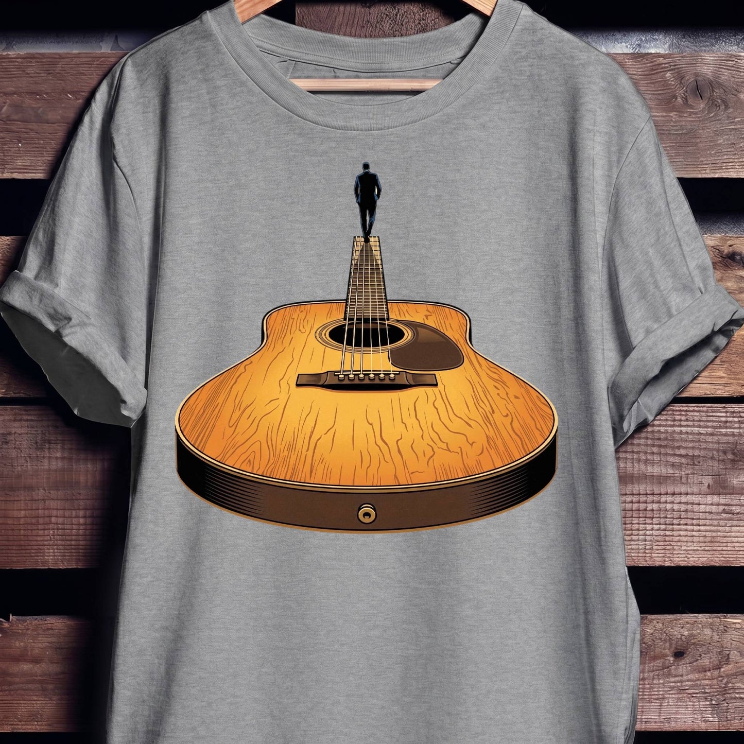 Guitar Headstock Man Illusion Tee - The Music Frontiers