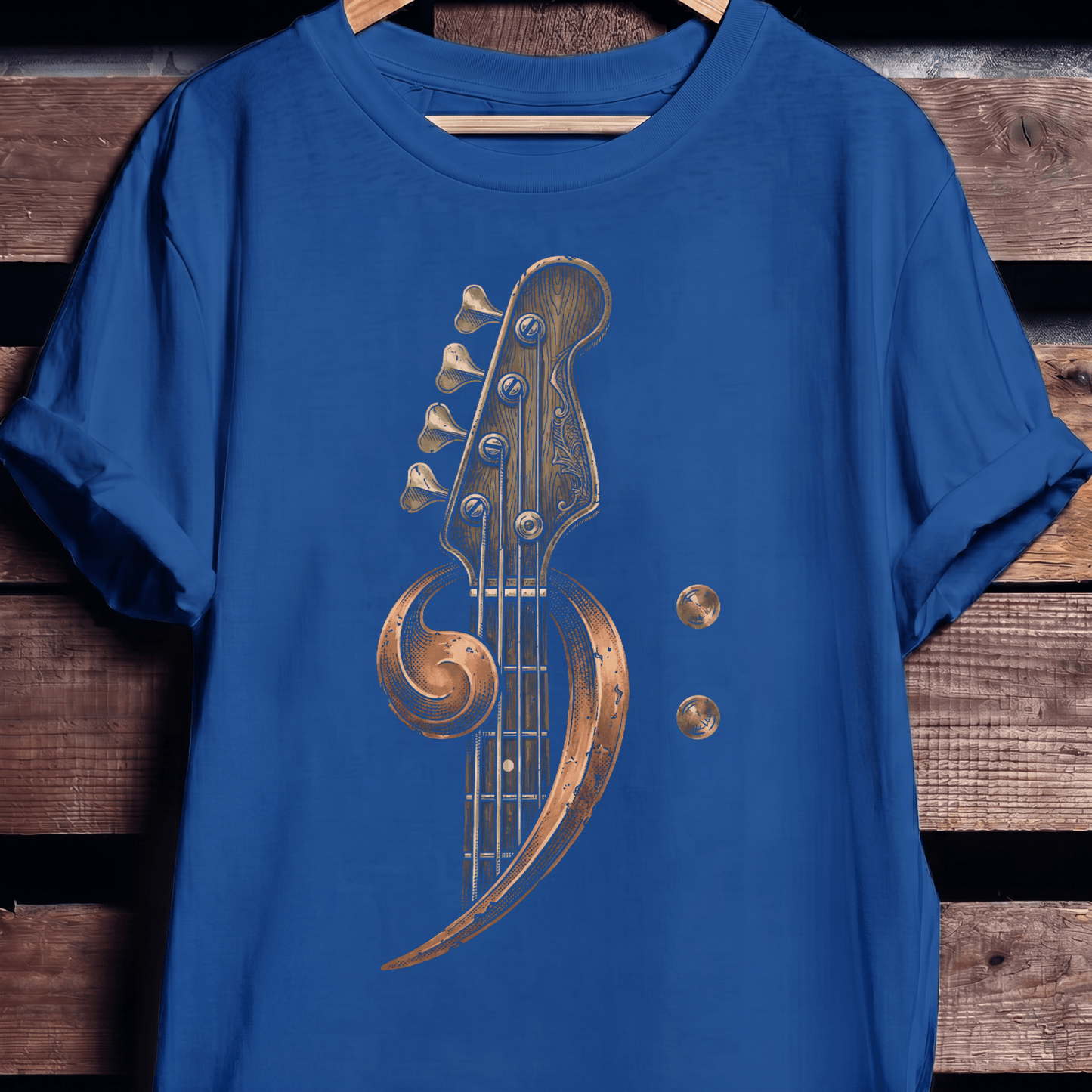 Ornate Bass Clef Woodcut Tee - The Music Frontiers