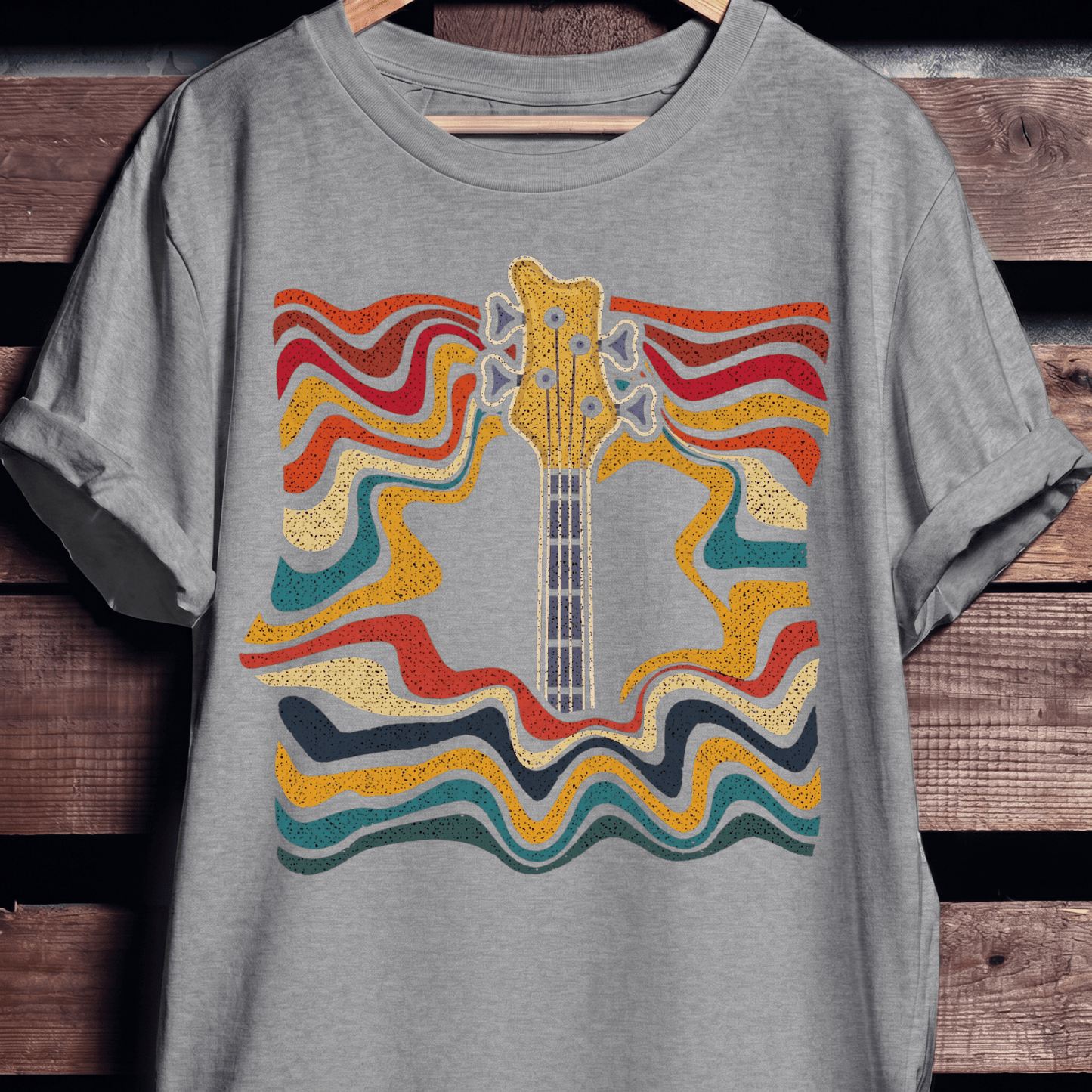 Psychedelic Bass Headstock Wave Tee - The Music Frontiers