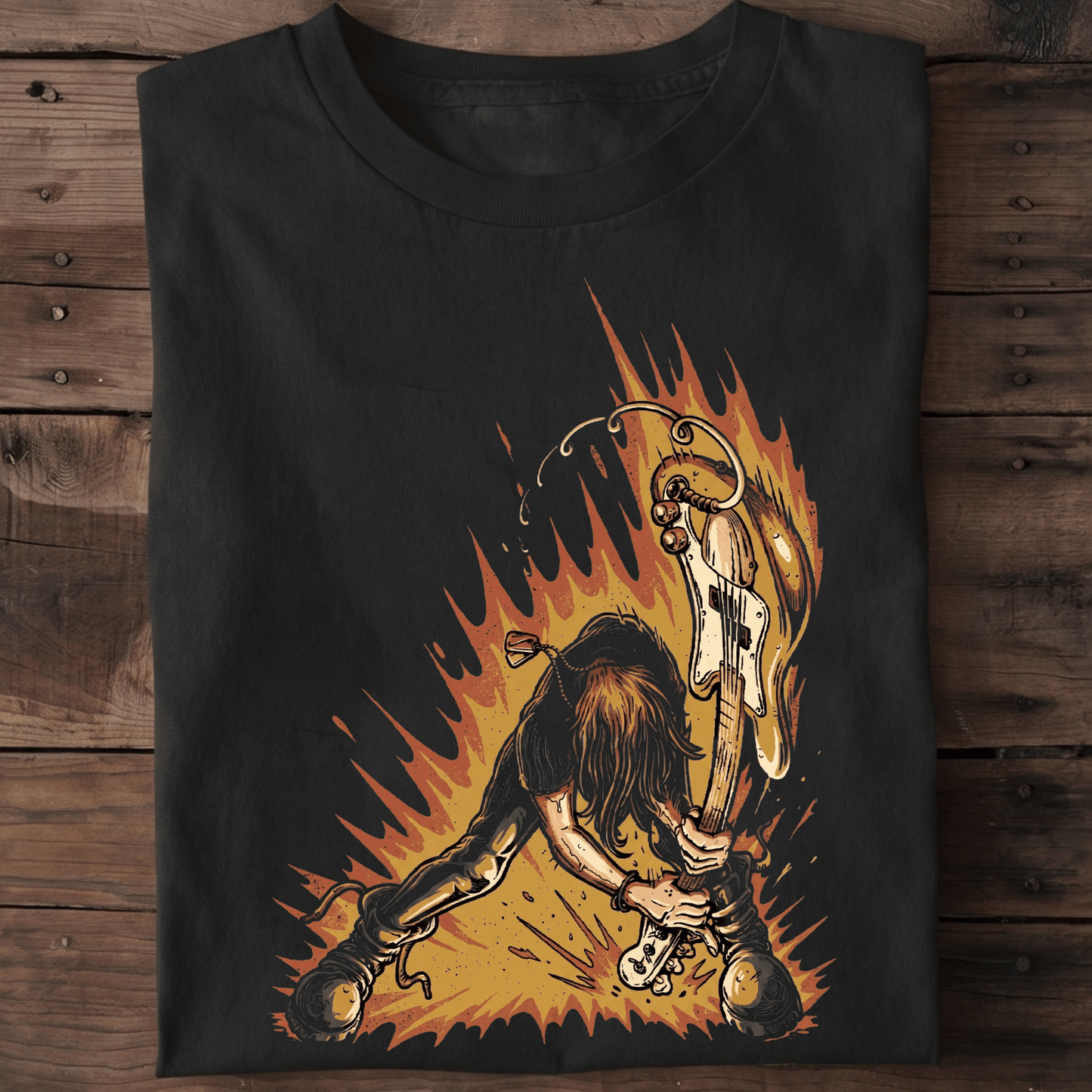 Punk Rock Guitarist Smash Retro Tee - The Music Frontiers
