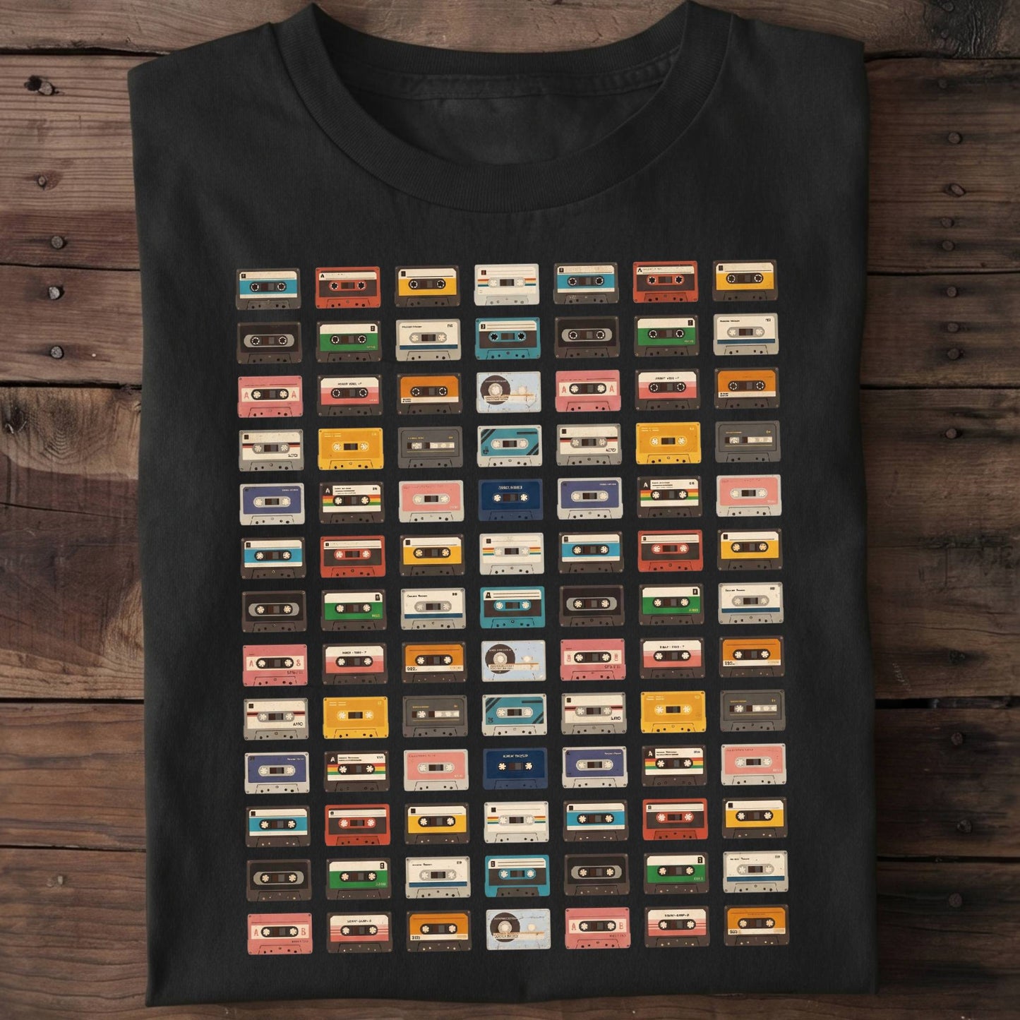 Retro Cassette Tapes Grid Tee