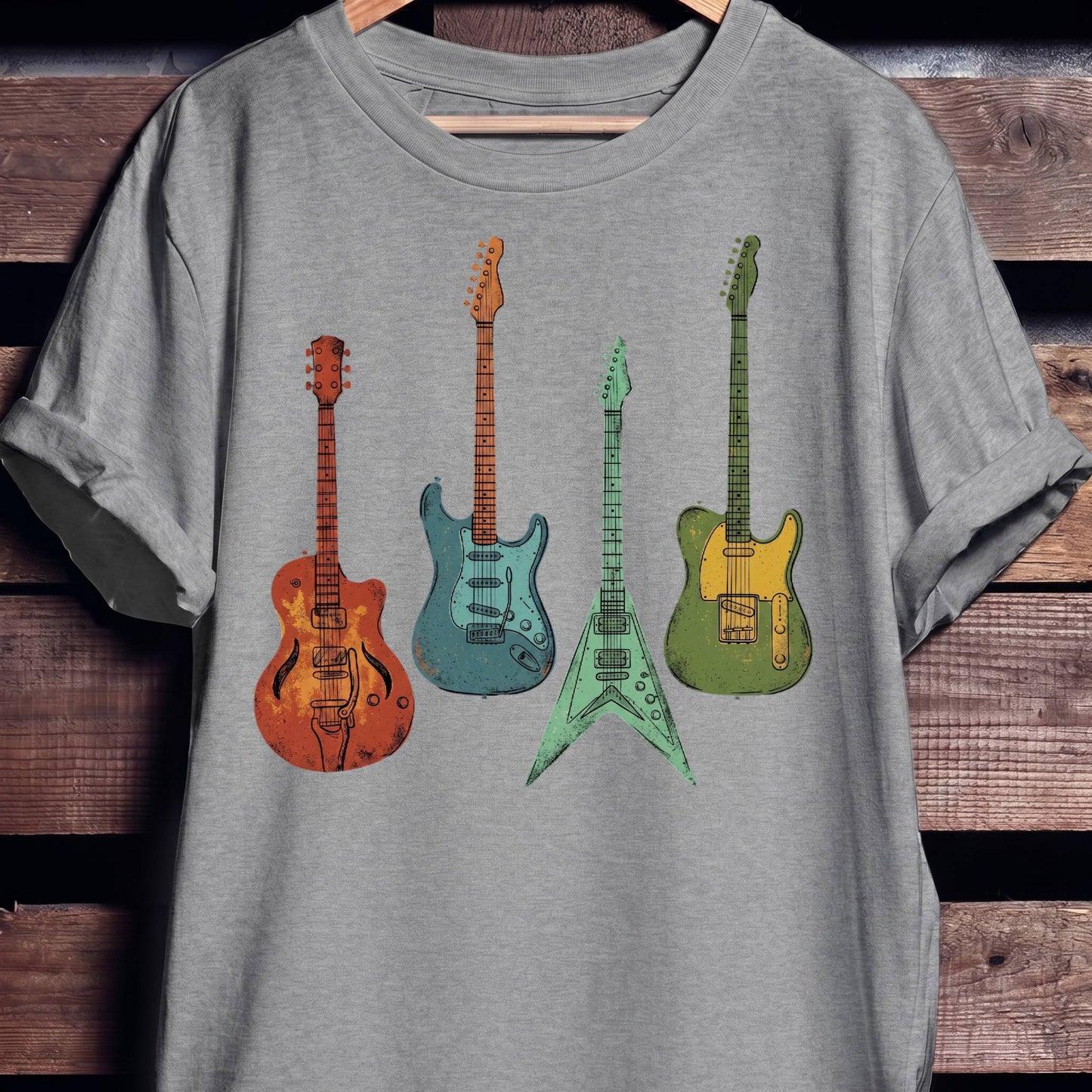 Retro Electric Guitar Collection Tee - The Music Frontiers