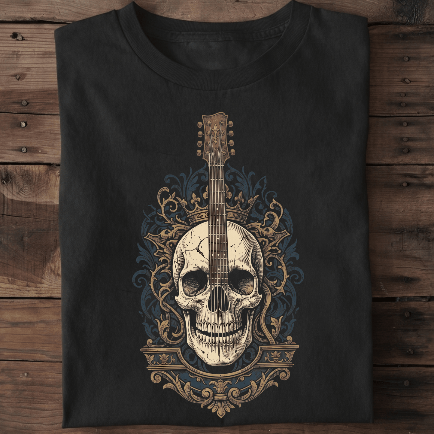 Royal Crowned Skull Guitar T-shirt - The Music Frontiers