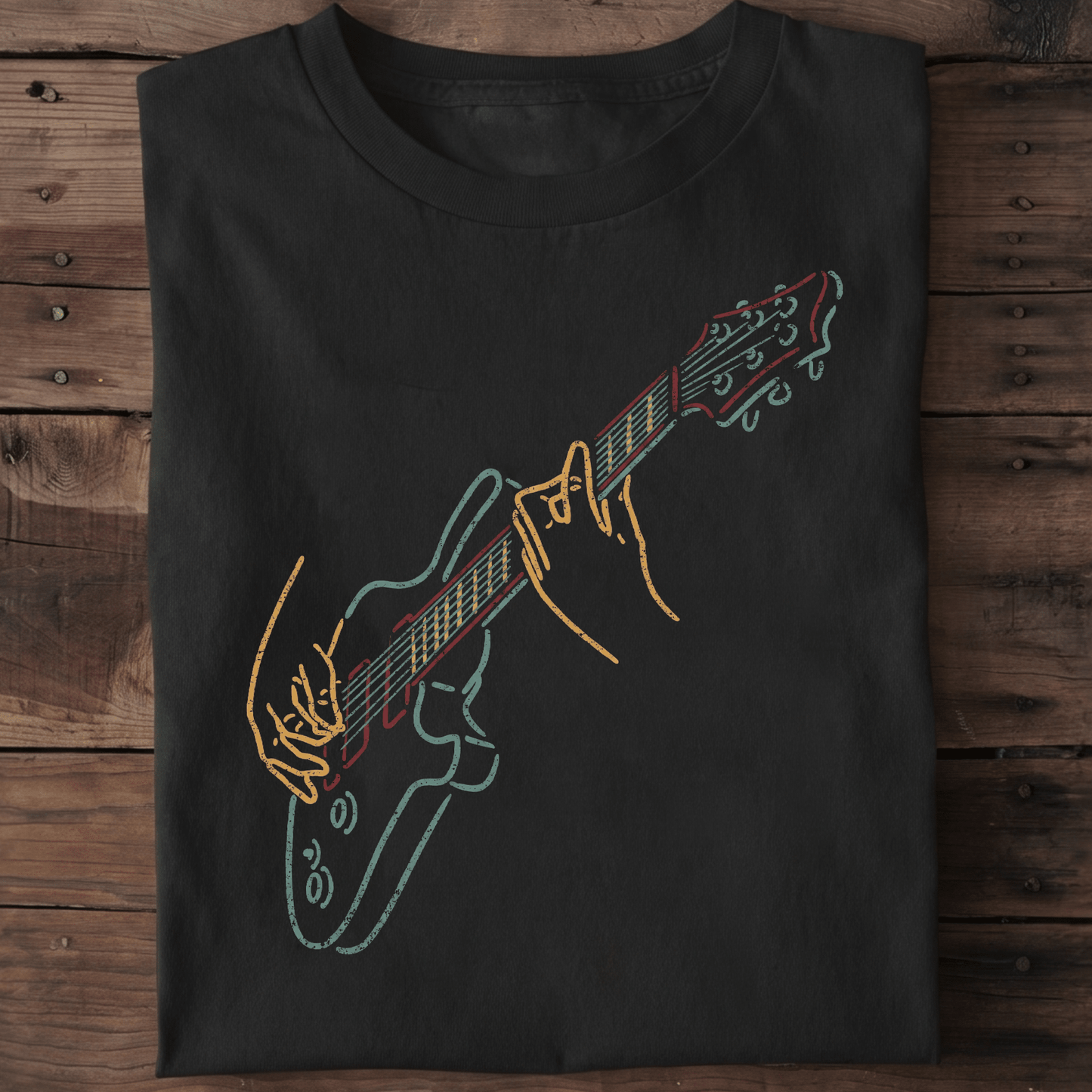 Retro Jamming Electric Guitarist Tee - The Music Frontiers