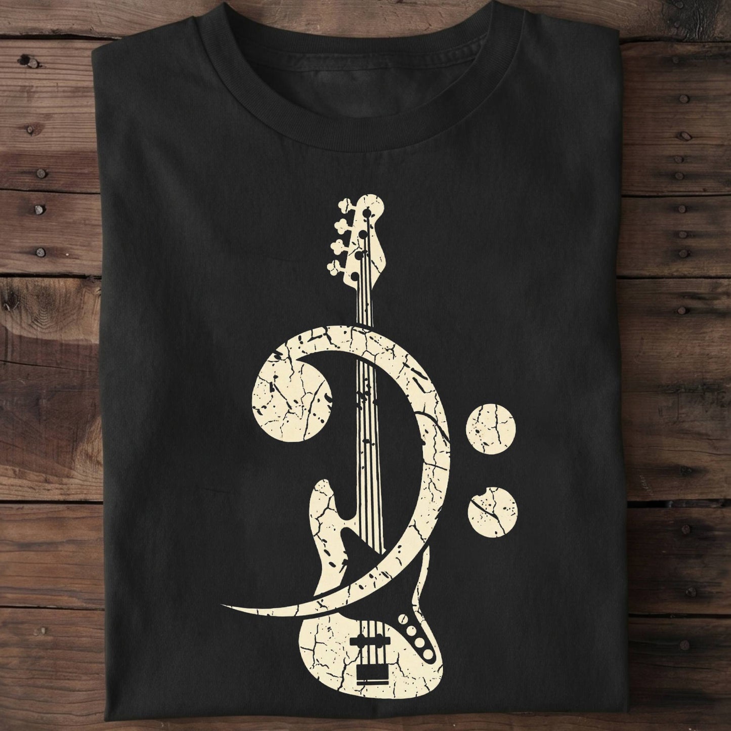 Vintage Bass Clef Guitar Tee - The Music Frontiers