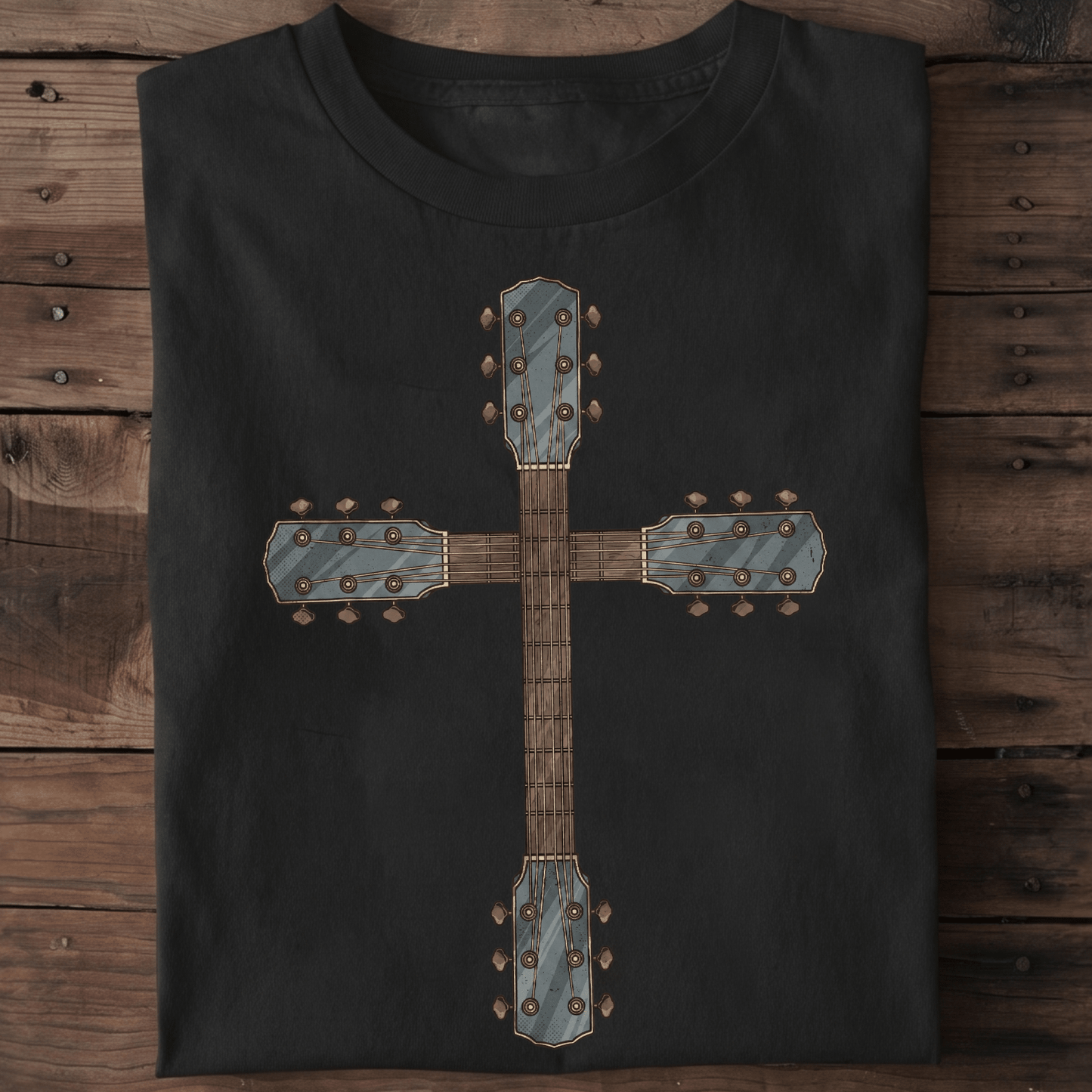 Vintage Christian Guitar Cross Musician T-Shirt - The Music Frontiers