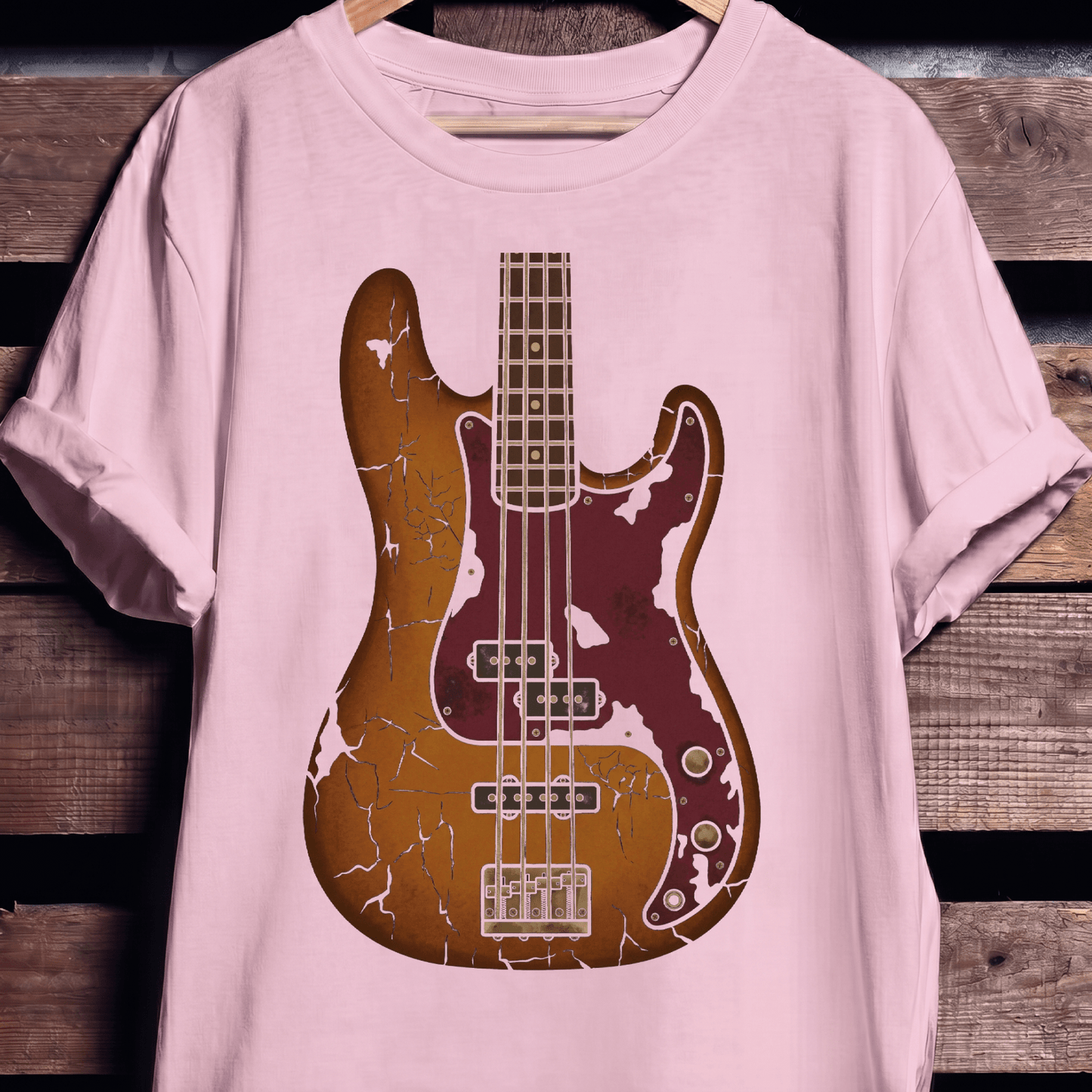 Vintage Distressed Relic Bass Guitar T-Shirt - The Music Frontiers