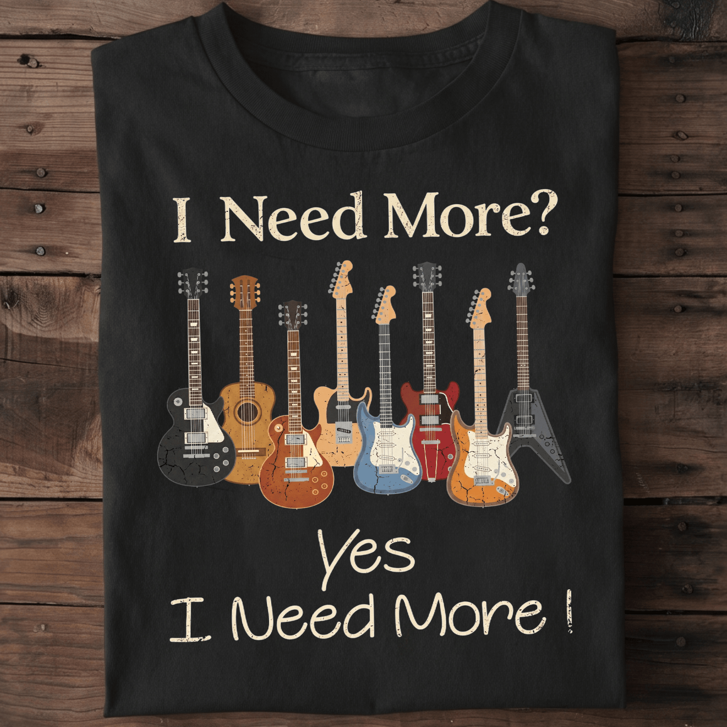 Vintage Guitarist Collector I Need More Tee - The Music Frontiers