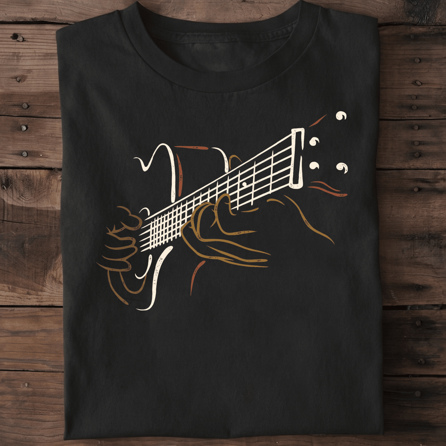 Vintage Minimalist Acoustic Guitar Player Line Art T-Shirt - The Music Frontiers