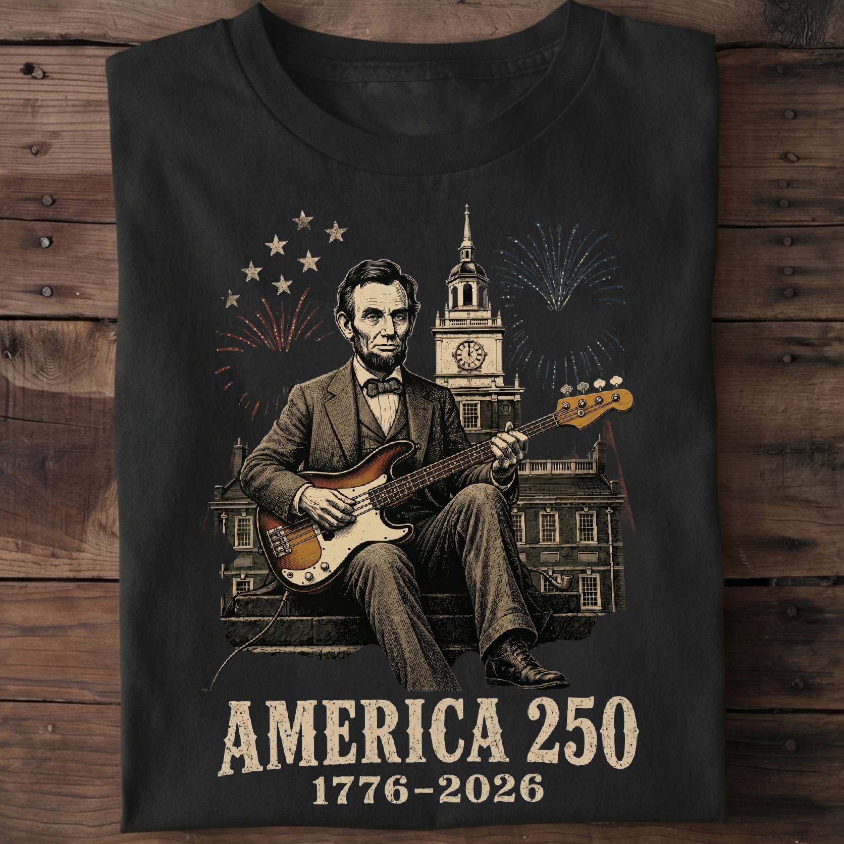 Abraham Lincoln Playing Bass America 250 - The Music Frontiers