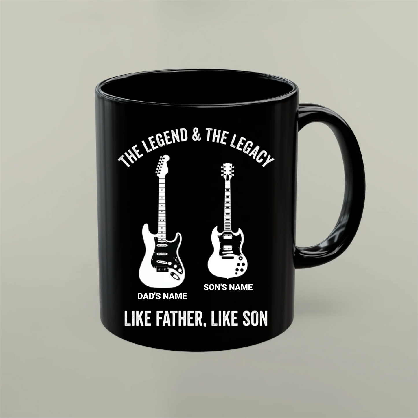 Black Mug Like Father Like Son Guitar Legacy