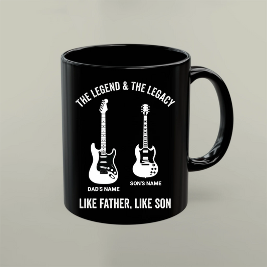 Black Mug Like Father Like Son Guitar Legacy