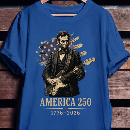 Abraham Lincoln Playing Fender Stratocaster Guitar America 250th - The Music Frontiers