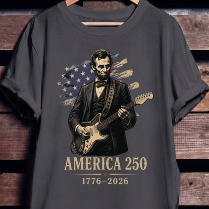 Abraham Lincoln Playing Fender Stratocaster Guitar America 250th - The Music Frontiers