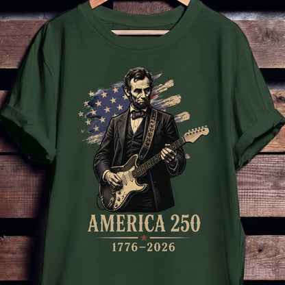 Abraham Lincoln Playing Fender Stratocaster Guitar America 250th - The Music Frontiers