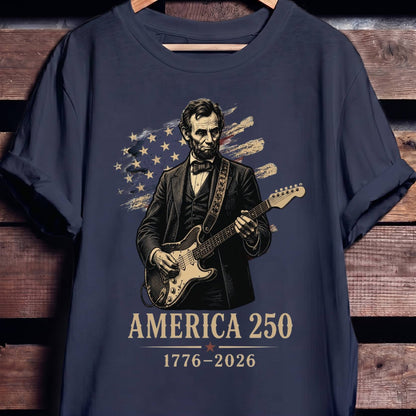 Abraham Lincoln Playing Fender Stratocaster Guitar America 250th - The Music Frontiers