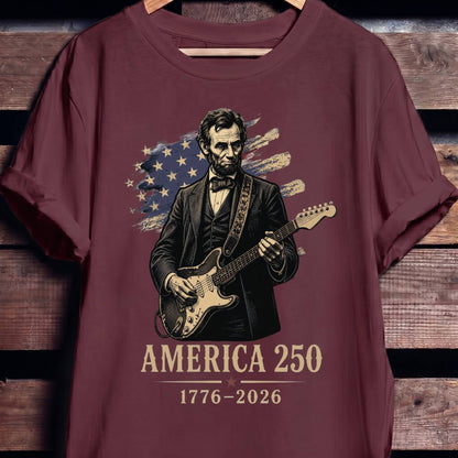 Abraham Lincoln Playing Fender Stratocaster Guitar America 250th - The Music Frontiers