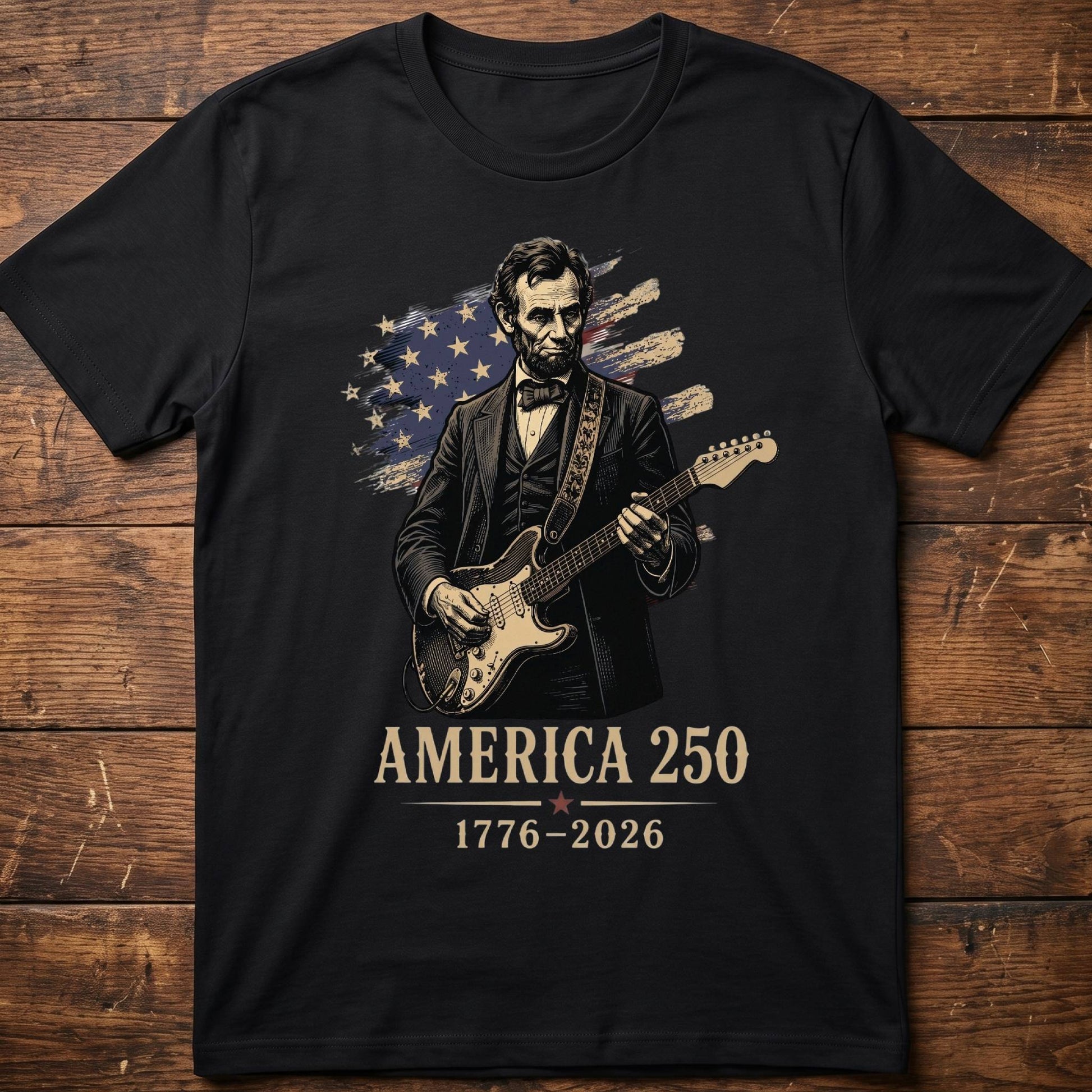 Abraham Lincoln Playing Fender Stratocaster Guitar America 250th - The Music Frontiers
