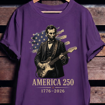 Abraham Lincoln Playing Fender Stratocaster Guitar America 250th - The Music Frontiers