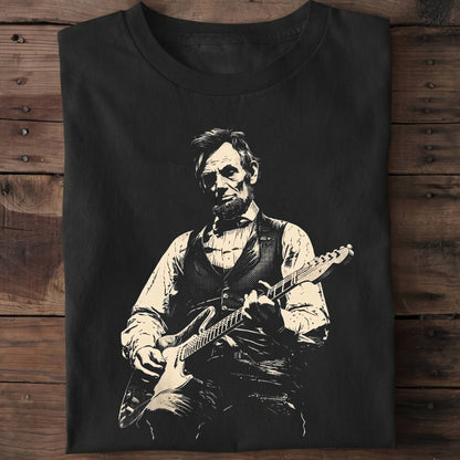 Abraham Lincoln Playing Fender Stratocaster Guitar Clean Art - The Music Frontiers