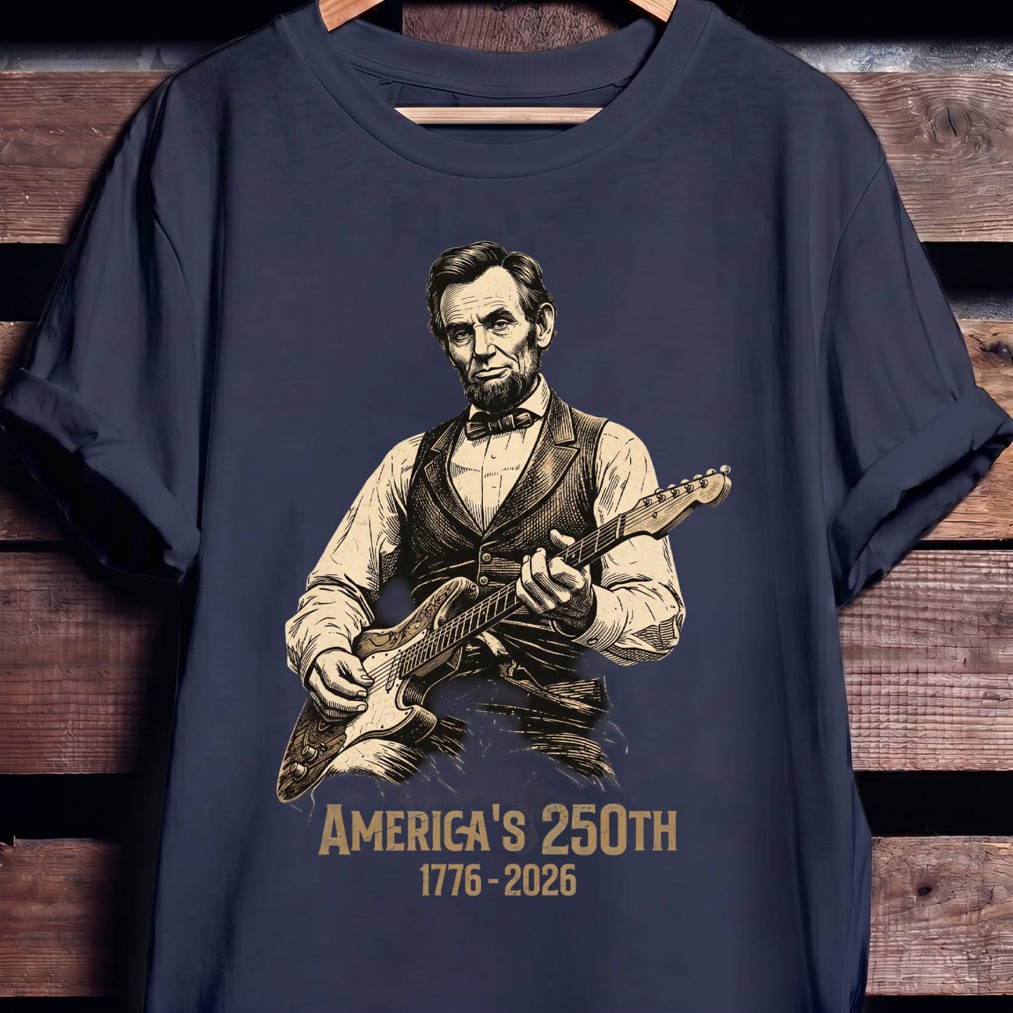 Abraham Lincoln Playing Guitar America 250 - The Music Frontiers