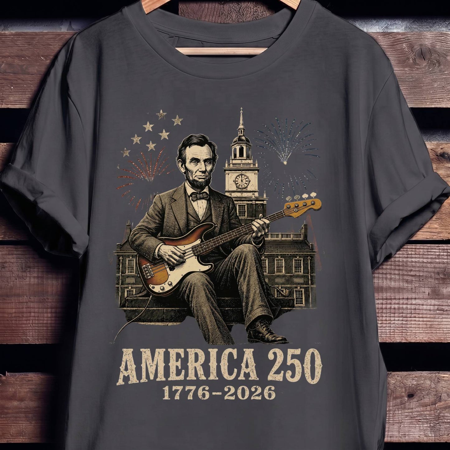 Abraham Lincoln Playing Bass America 250 - The Music Frontiers