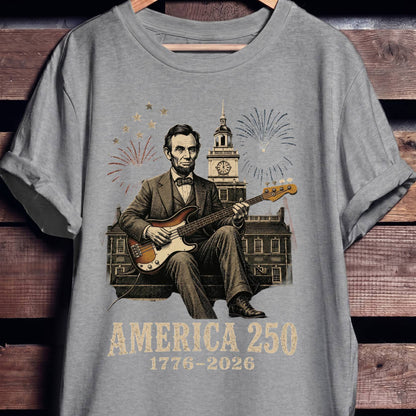 Abraham Lincoln Playing Bass America 250 - The Music Frontiers