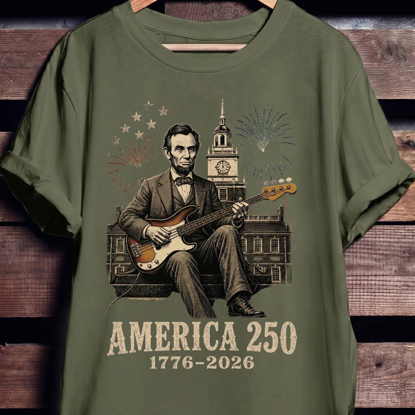 Abraham Lincoln Playing Bass America 250 - The Music Frontiers