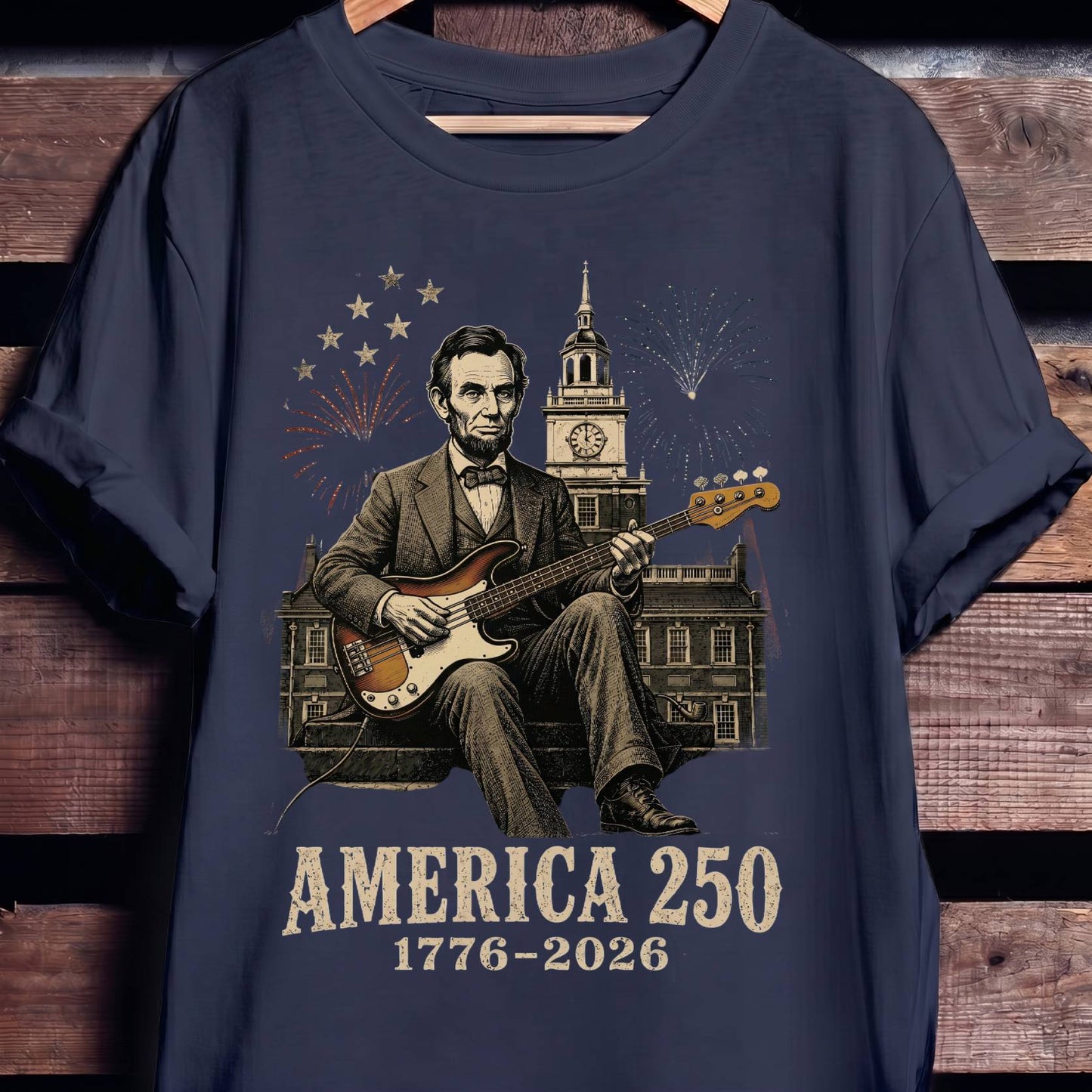 Abraham Lincoln Playing Bass America 250 - The Music Frontiers