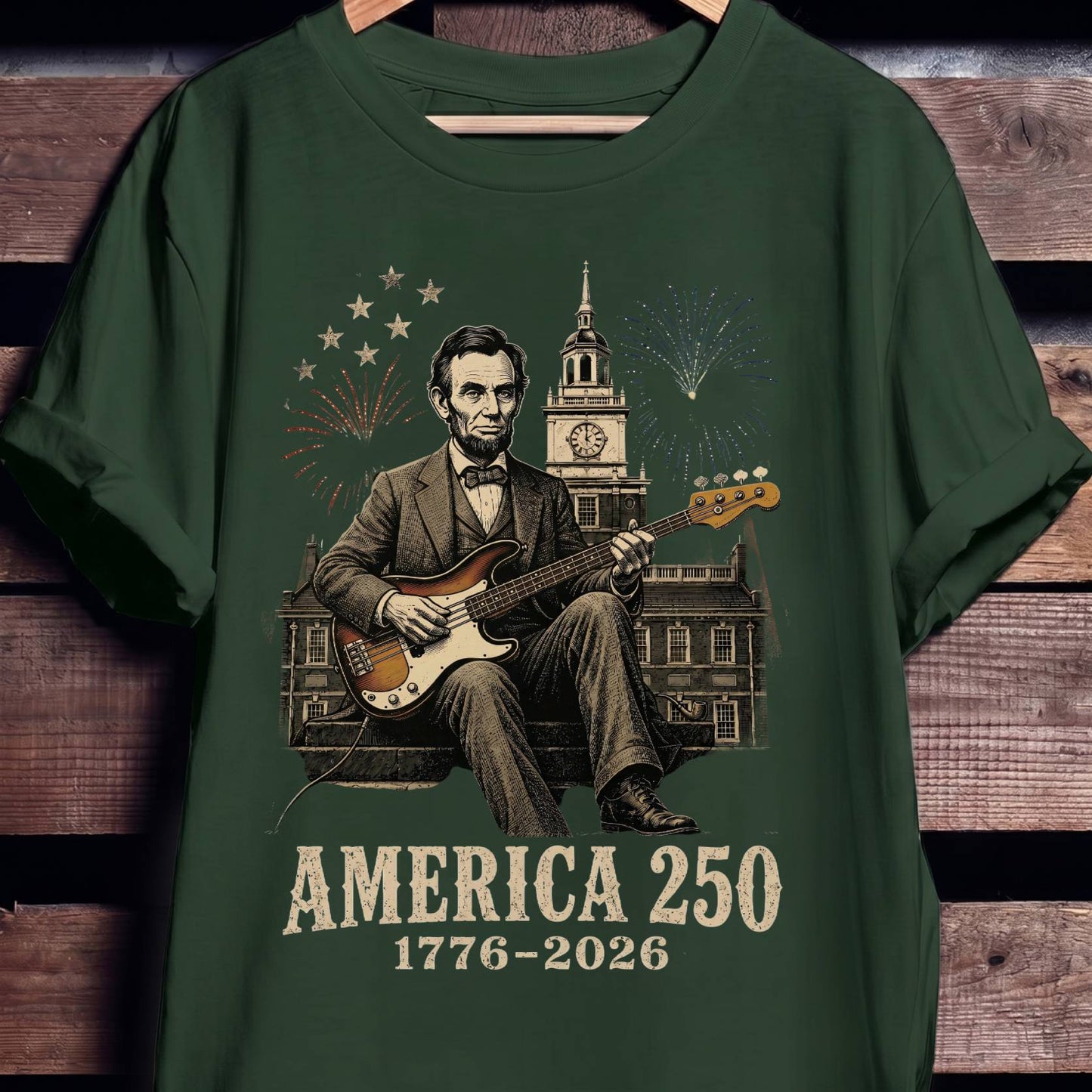 Abraham Lincoln Playing Bass America 250 - The Music Frontiers