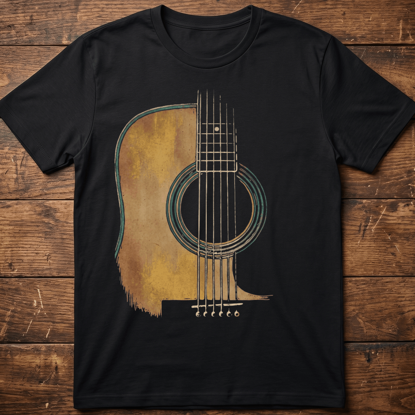 Abstract Acoustic Guitar Soundhole Tee - The Music Frontiers