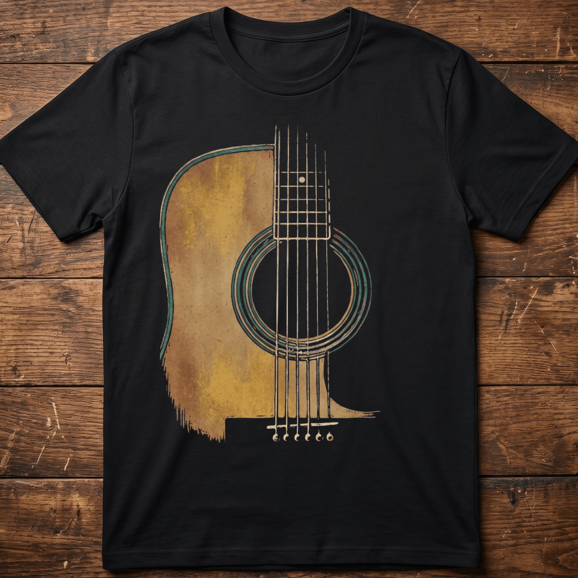 Abstract Acoustic Guitar Soundhole Tee - The Music Frontiers
