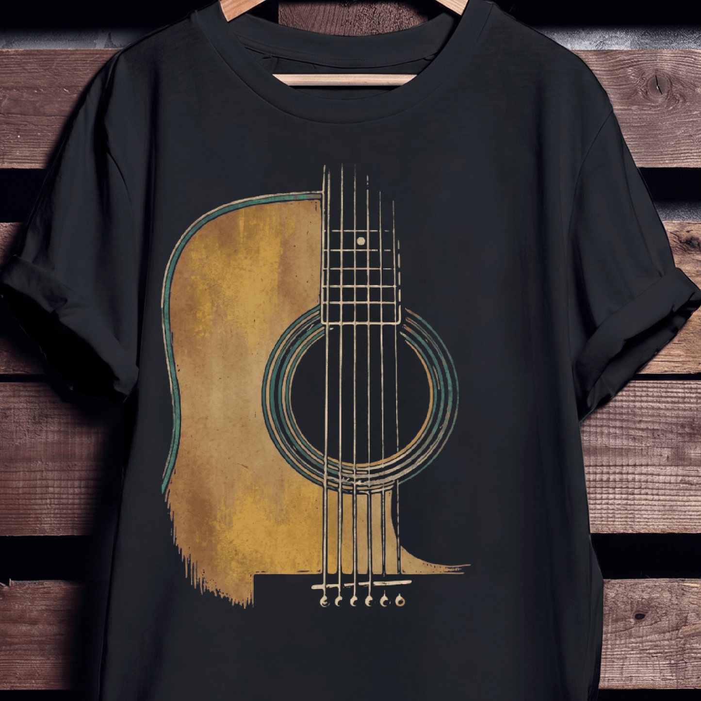 Abstract Acoustic Guitar Soundhole Tee - The Music Frontiers
