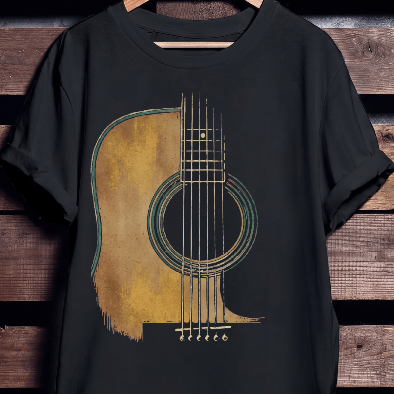 Abstract Acoustic Guitar Soundhole Tee - The Music Frontiers