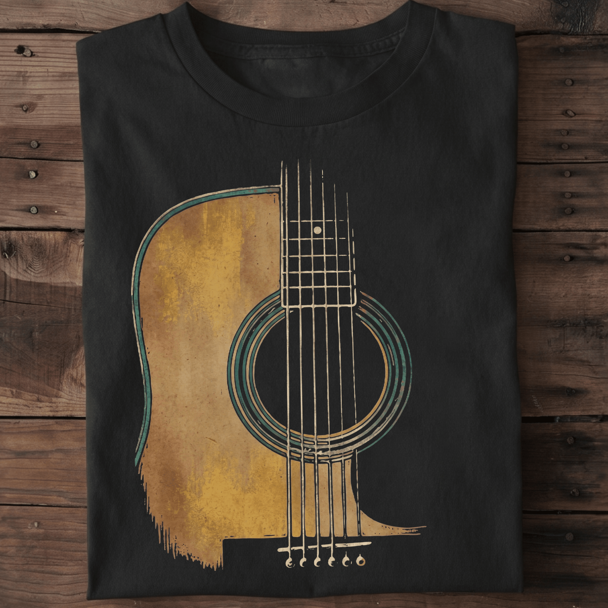 Abstract Acoustic Guitar Soundhole Tee - The Music Frontiers