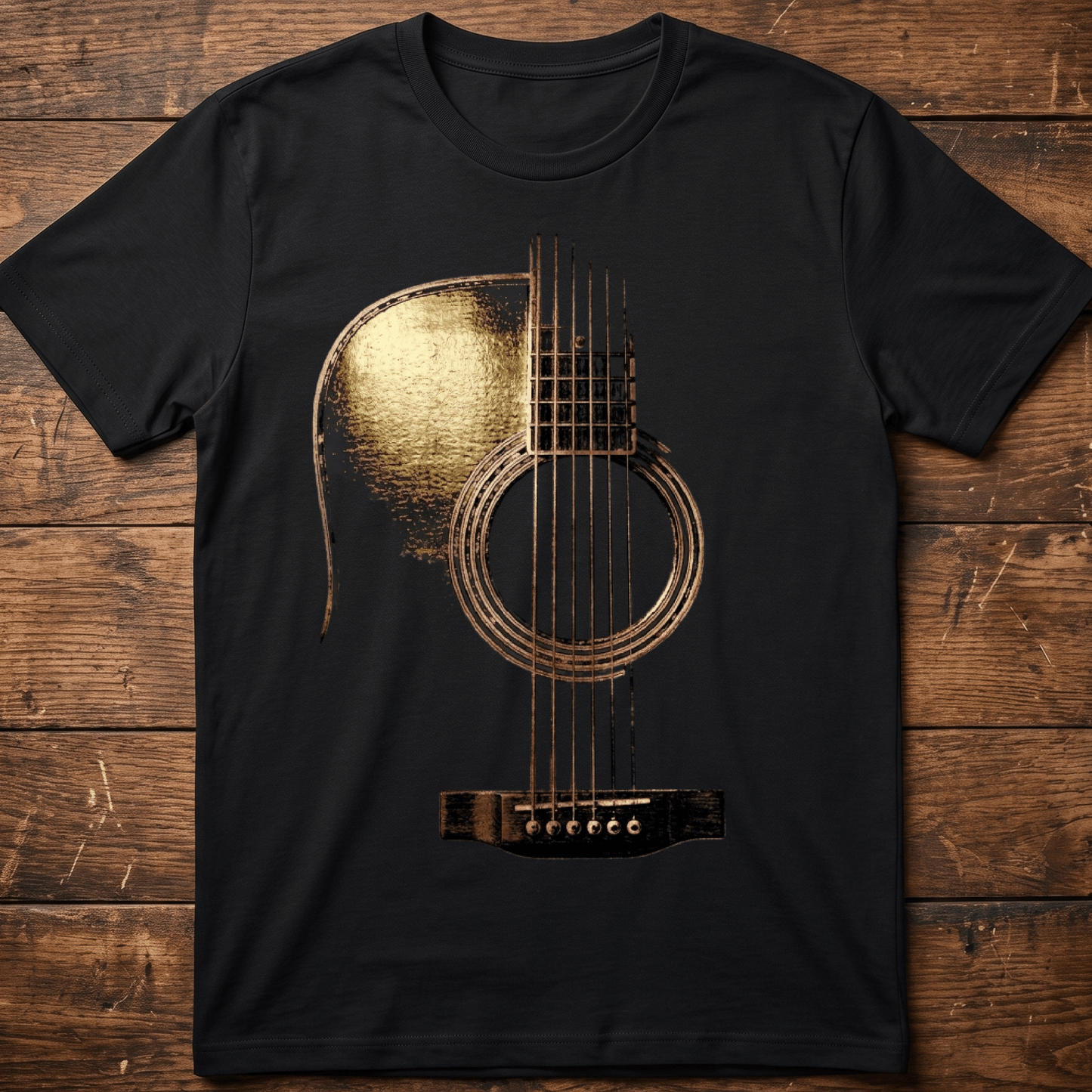 Abstract Acoustic Guitar Tee — Elegant Musician Shirt - The Music Frontiers