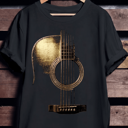 Abstract Acoustic Guitar Tee — Elegant Musician Shirt - The Music Frontiers