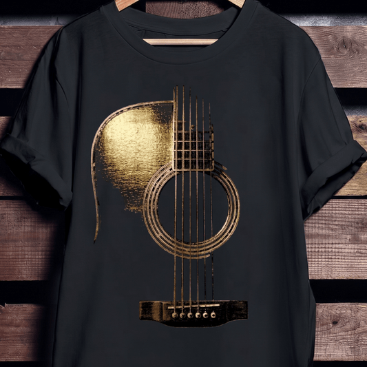 Abstract Acoustic Guitar Tee — Elegant Musician Shirt - The Music Frontiers