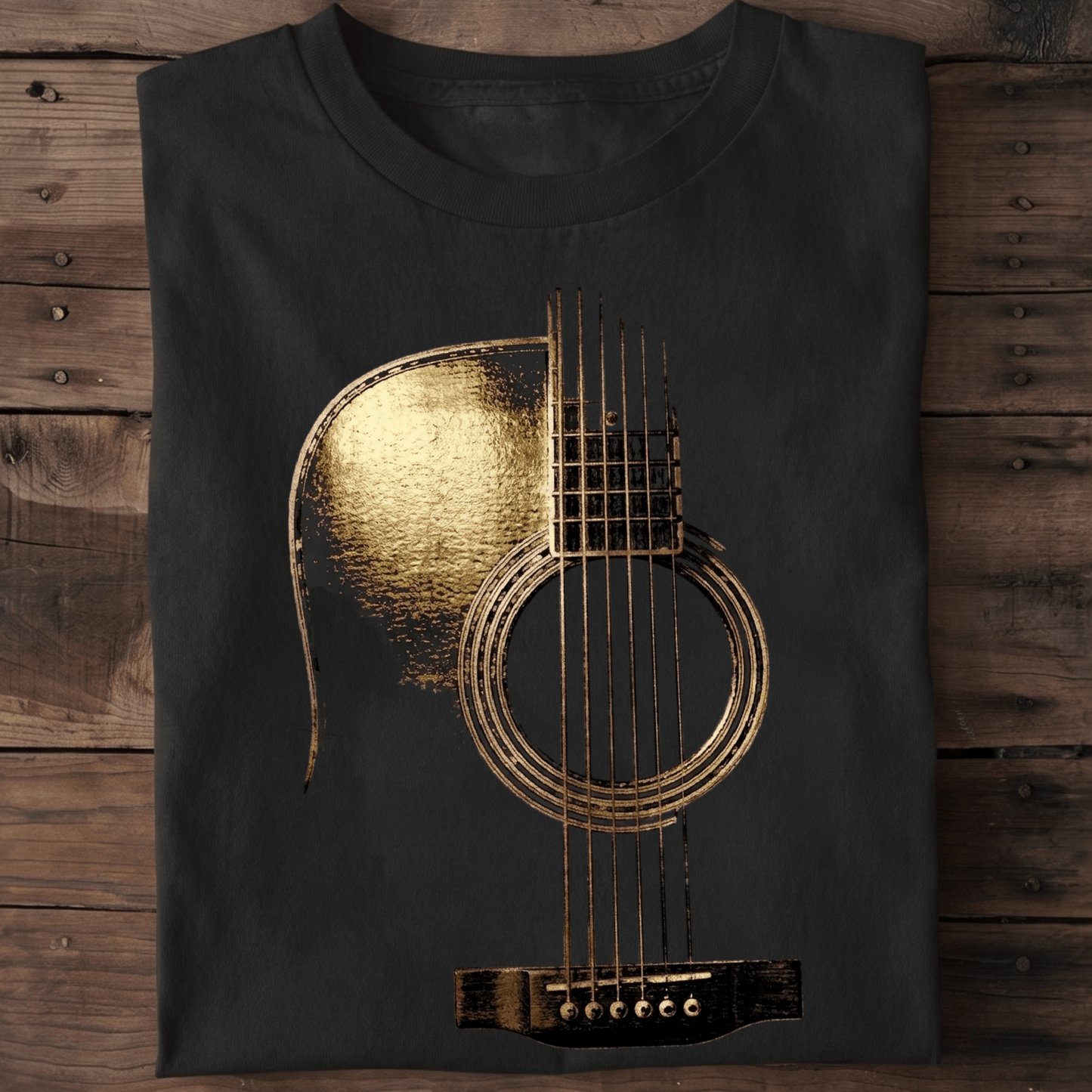 Abstract Acoustic Guitar Tee — Elegant Musician Shirt - The Music Frontiers