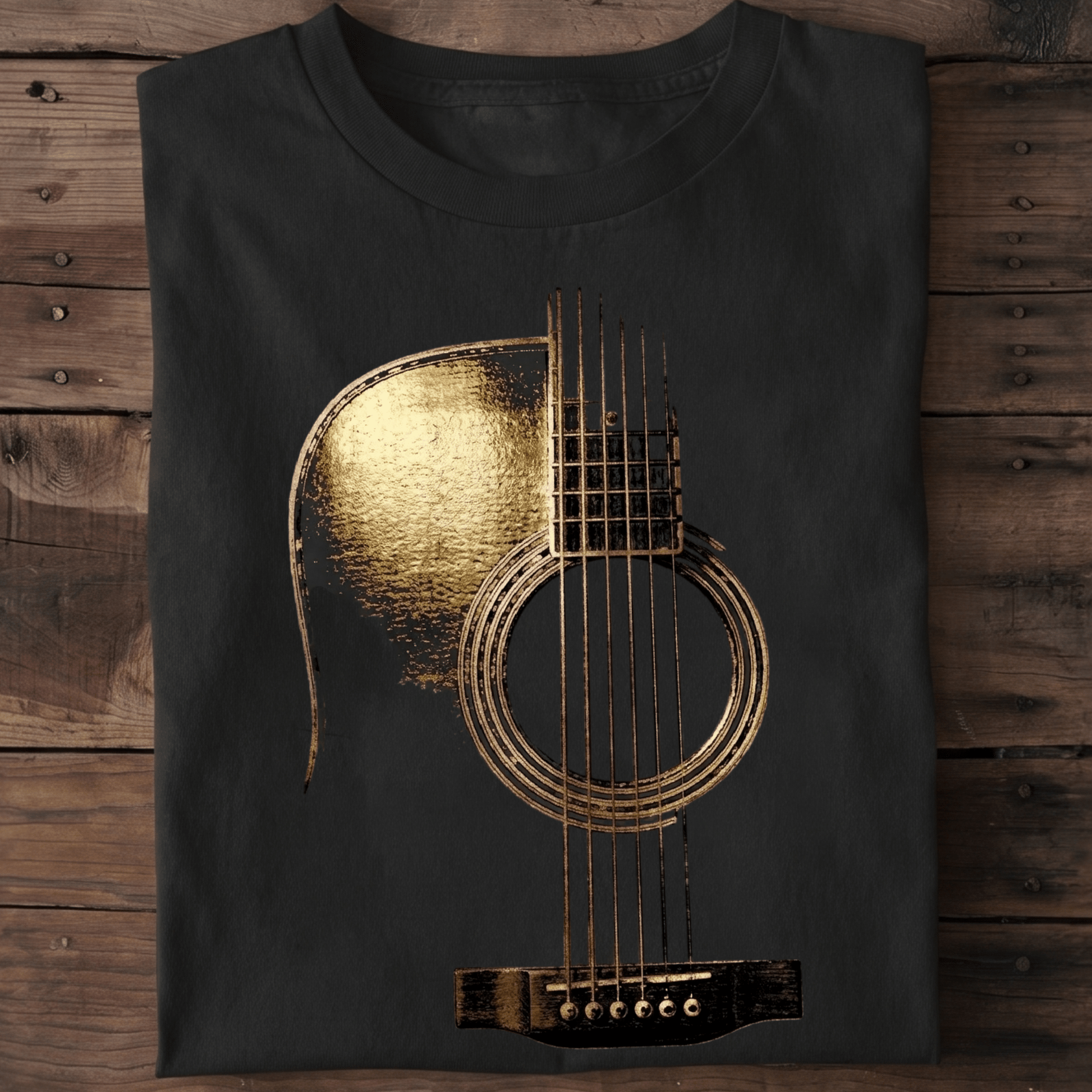 Abstract Acoustic Guitar Tee — Elegant Musician Shirt - The Music Frontiers