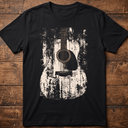Abstract Grunge Acoustic Guitar Splatter T-Shirt - The Music Frontiers